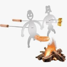VIFERR Toasting Forks Stainless Steel Funny BBQ Skewers 2 Pcs Man and Woman Shaped Marshmallow Roasting Sticks with Wooden Handle for Party Camping Barbecue