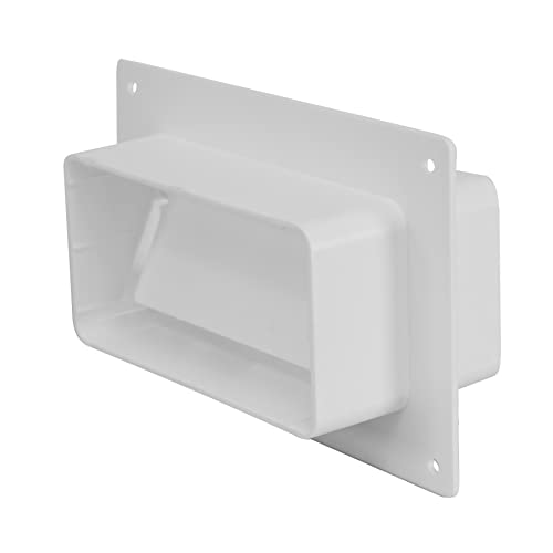 110x55mm Duct Connector with Flange and Non-Return Damper Flap - Rectangular Flat PVC Ducting