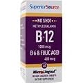 No Shot Methylcobalamin B12 (1000mcg) + B6 & Folic Acid (400mcg)