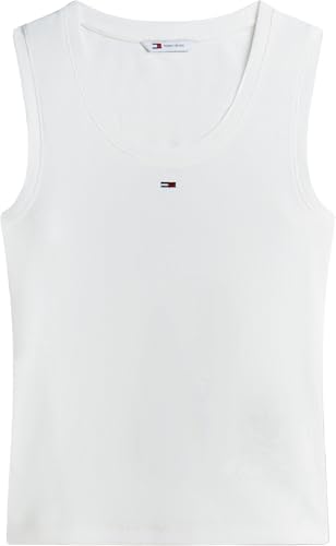 Femme Tjw Essential Rib Tank Ext Dw0dw20673 Autres T-Shirts, White (Ecru), S EU