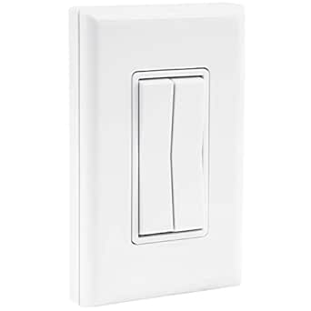 RunLessWire Click for Philips Hue Wireless Dimmer Light Switch, Smart Switch with Battery-Free Installation (Switch, White)