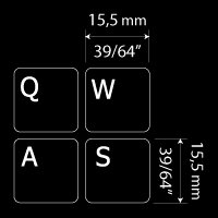 ITALIAN NON-TRANSPARENT KEYBOARD DECALS BLACK OR WHITE BACKGROUND (15x15) FOR DESKTOP, LAPTOP AND NOTEBOOK (Black Background)