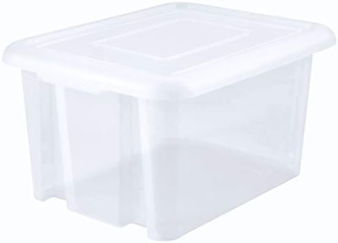 EDA Caja de Almacenamiento de 50 L, Color Azul Mineral con Tapa Negra: Amazon.es: Hogar