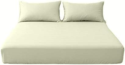 Exotic Bedware Queen Size Sleeper Sofa Sheets 62 x 74 x 6 Inch Deep Pocket Solid Ivory - 1800 Series Brushed Microfiber Bed Sheets for Sofa Bed