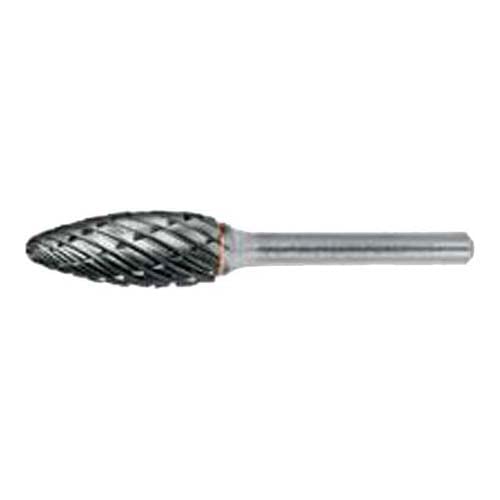 Dormer P6159.6X6.0 Series P615 Carbide Rotary Burr, Flame, Bright, 12.70mm x 77mm