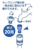 三栄水栓 【金属製ネジニップル】 呼び20水栓用 PL60-21-20