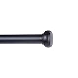 Kenney Weaver Indoor/Outdoor Rust-Resistant Curtain Rod, 72-144", Black