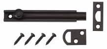 Ultra Hardware Surface Bolt Size 4" Mortise and surface strikes included (Oil Rubbed Bronze)