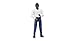 Man, dark skin, darkblue jeans