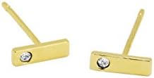 Bar with Gem Studs with white Swarovski crystals