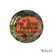 Peanuts Halloween Paper Plates Dessert Size 'Its the Great Pumpkin, Charlie Brown'
