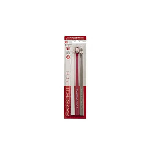 Swissdent Professional Whitening Toothbrush Trio (Pack of 3) Soft, White/Pink/Grey