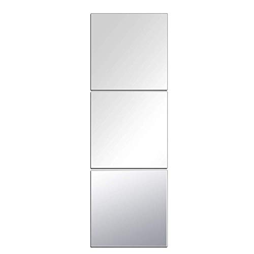 EDGEWOOD Parkwood Wall Mirrors Flexible Real Glass Flat Frameless 3-Piece Set, 16x16 Inches - Thumbnail 2