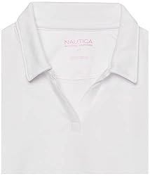 Nautica Girls' School Uniform Short Sleeve Polo