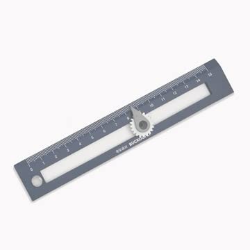 Nature Mate 15cm Straight Plastic Ruler with Integrated Compass for Kids & Students (Blue)