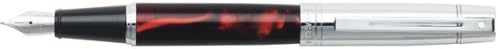 Sheaffer 300, Fountain Pen, Iridescent Red Barrel w/Brushed Chrome Cap, Fine Nib