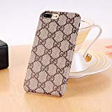 NCANGU New Elegant Luxury PU Leather Classic Style Cover Case Cover Case for iPhone case (Color : Brown) (iPhone 7 Plus / 8 Plus)