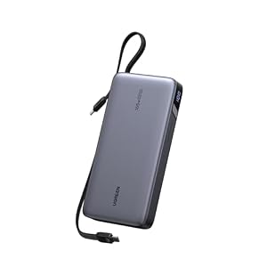 UGREEN 165W モバイルバッテリー【165W・25000mAh】ケーブル2本内蔵 4ポート 240W iPhone 18 Pro/Duo対応