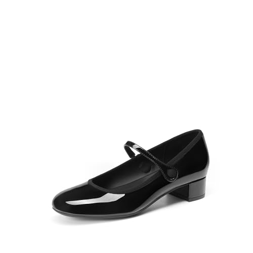 DREAM PAIRS Women's Comfortable Dress Shoes Thick Low Heels Mary Jane Slip on Round Toe Casual Cute Work Shoes