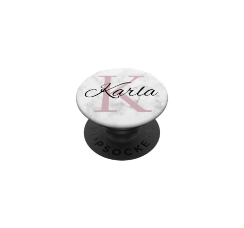Karla Rose Pink Monogram Letter K Girl PopSockets Adhesive PopGrip