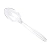 Clear Plastic Spoons | Heavy Duty Clear Plastic teaspoon (Pack of 50) Tableware and Dinnerware, Transparent in colour