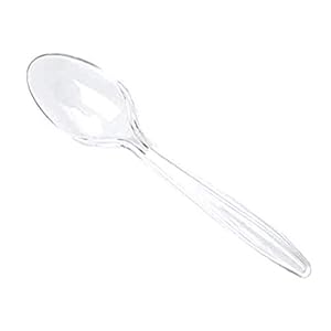 Clear-Plastic-Spoons-Heavy-Duty-Clear-Plastic-Spoon-Pack-of-50-Tableware-and-Dinnerware Clear Plastic Spoons | Heavy Duty Clear Plastic teaspoon (Pack of 50) Tableware and Dinnerware, Transparent in colour