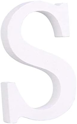 Homemust Letters Decorative Wood Letters Hanging Wall 26 Letters Wooden Alphabet Wall Letter for Children Baby Name Girls Bedroom Wedding Brithday Party Home Decor (Letter S")