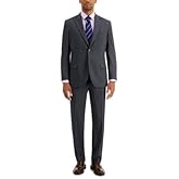 Nautica Mens Modern fit 2 Piece Suit 44 L / 38 Waist Charcoal Grey Solid Stretch