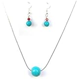 Women set & chain and earrings & agate and crystal stone