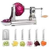 WellToBe 6-Blade Vegetable Spiralizer Spiral Slicer Veggie Pasta Spaghetti Maker for Healthy Low Carb/Paleo/Gluten - 304 Food