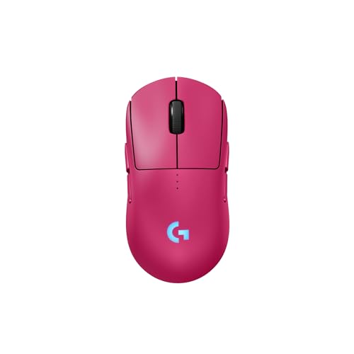 Logitech G PRO 2 LIGHTSPEED kabellose Gaming-Maus für Rechts- oder Linkshänder, mit bis zu 4 anpassbaren, umschaltbaren magnetischen Seitentasten, 44K-DPI-Sensor und USB-C-Ladefunktion, PC/Mac - Rosa