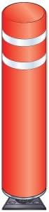 48 in. Red Gorilla Post Quick Release Bollard with 2 White Reflective Stripes