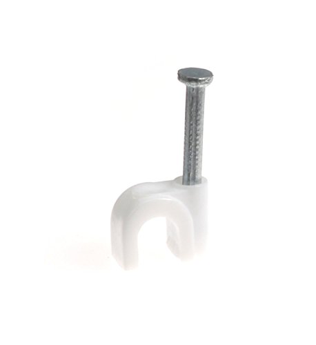 GCA 6mm Cable Clips, Cat6, Electrical Wire Cable Clip, White (100 pieces)