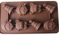 Food Grade Santa Claus, Christmas trees Shape Silicone Chocolate Mold / Cake Mold / Cookie Mould