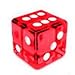 19mm D6 Six-Sided Gaming Transparent Casino Dice (Red Square, 10pcs)