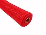 LA Crafts Brand Metallic Decorative Poly Deco Mesh - Red/Red Foil