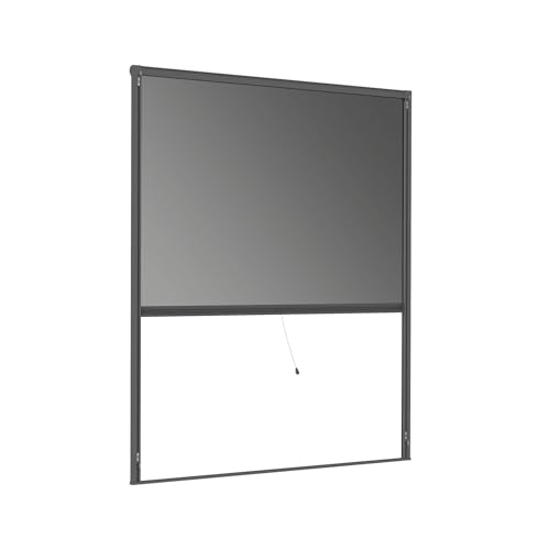 Windhager Cool 03292 - Zanzariera per Finestra con Telaio in Alluminio, Protezione dal Calore, Protezione dalle zanzare, Kit Fai da Te, 130 x 160 cm, Antracite