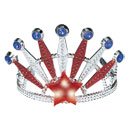 Amscan Star Spangled 4th of July Patriotic Faux Gem Stone Light-Up Tiara (1 Piece), Multi Color, 6 x 6