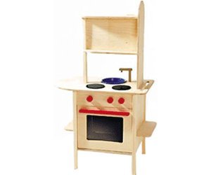 Roba Children Play Kitchen Natural Solid Wood With Basin And Tap