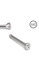 316L Surgical Steel Nose Bone Ring 1.5mm Bezel Set Micro stone 18G