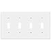 ENERLITES Toggle Light Switch Wall Plate, Size 4-Gang 4.50" x 8.19", Unbreakable Polycarbonate Thermoplastic, 8814-W, White primary