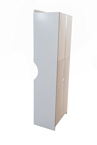 Home Source Industries TIF10208MIC Microwave Cart with Lots of Storage and Glass-Door on Upper Shelves, White