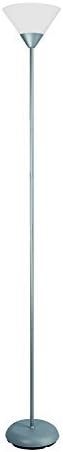 Simple Designs LF1011-SLV 1 Light Stick Torchiere Floor Lamp, Silver by Simple Designs Home