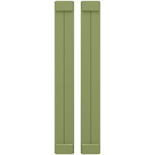 7"W x 84"H Americraft Two Board Exterior Real Wood Joined Board-n-Batten Shutte…