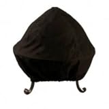 Catalina Creations All Weather Outdoor Black Vinyl Fire Pit Cover with Double Stitched Seams Elastic Band for Standard or Easy Access Spark Screens, Fits Up to 40" firepits
