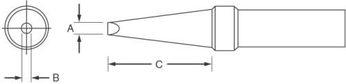 Weller Soldering Tip, .024", Single Flat, ET Series by APEX TOOL GROUP - COOPER TOOLS