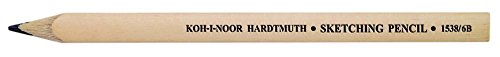 KOH-I-NOOR 1538N6B001KS 6B Sketching Flat Pencil (Pack of 12)