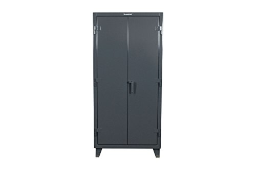 Strong Hold, 36W x 20"D x 78"H, Industrial Cabinet, Heavy-Duty, Welded and Assembled, 12-Gauge Steel, Dark Gray, 4 Adjustable Shelves with 1,900 lbs. Capacity Each - USA