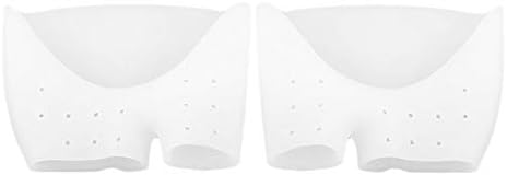 1 Pair Super Soft Silicone Toe Sleeve Ballet Shoe High Heels Toe Pads Gel Foot Care Tool for Foot Protecting Massage - White