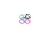 Size 7 Women's Silicone Wedding Bands 4 Pack Rings Pink Purple Teal & Black! (7)